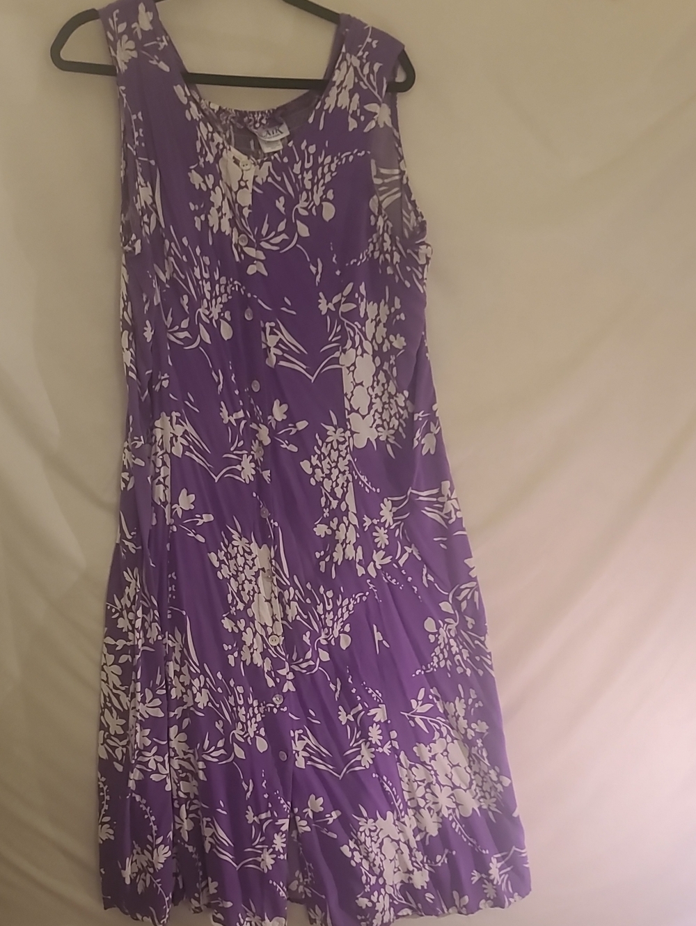 Purple Floral Sleeveless Summer Dress